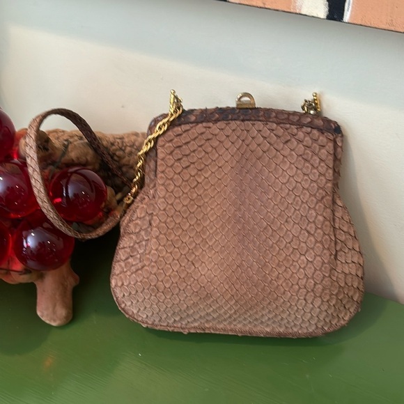 Magnin 🔥Sale🔥vintage python brown purse - Picture 2 of 13
